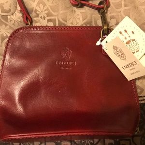 I MEDICI Red Italian Leather Handbag